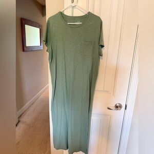 Vineyard Vines Casual Olive Green Pocket T-Shirt Dress